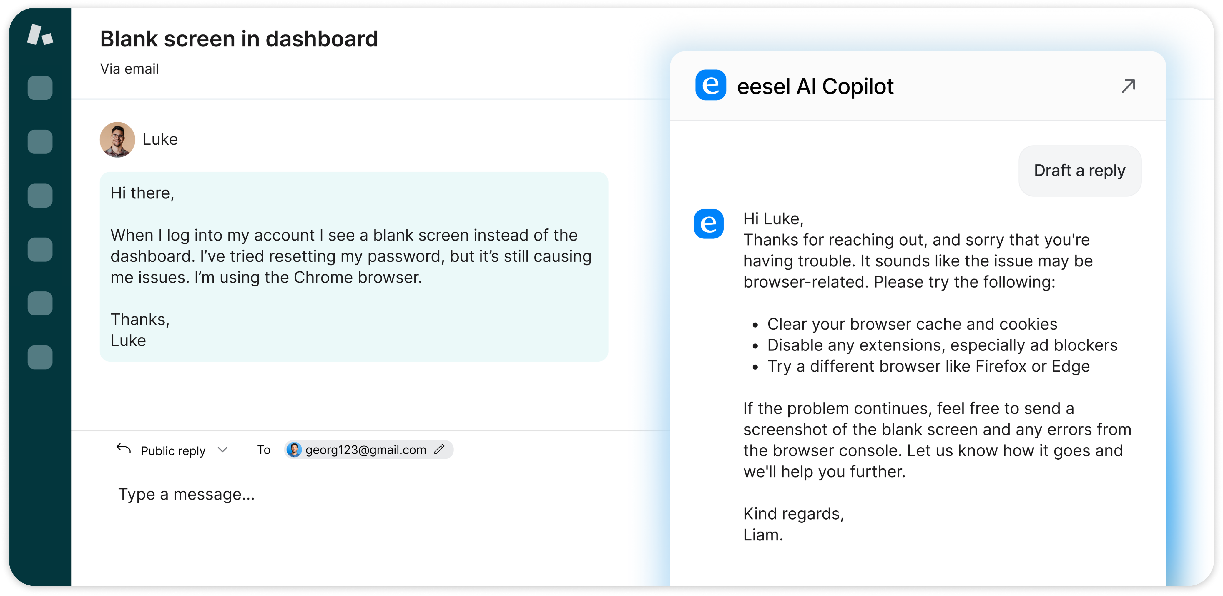 screenshot of eesel AI